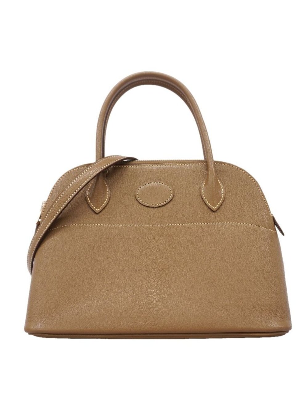 Hermes Handbag Bolide 27 Chevre Etoupe Silver 2-Way Bag